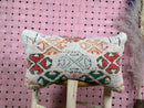 Moroccan Wool Pillow with Tribal Patterns, Red Green Beige Accents, Handwoven Cushion Cover, Boho Decor – Size 14x24 inches pillow cover