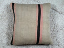 Handmade Moroccan Wool Pillow – Boho Kilim Cushion with Tribal Geometric Patterns – Earthy Tones – 20 x 19 inches pillow cover by 100kends