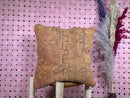 Rustic Moroccan Wool Pillow with Tribal Symbols, Burnt Orange & Brown Vintage Kilim Style Cushion Cover – Wool Pillow 20x19 inches pillow