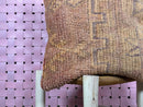 Rustic Moroccan Wool Pillow with Tribal Symbols, Burnt Orange & Brown Vintage Kilim Style Cushion Cover – Wool Pillow 20x19 inches pillow