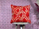 Handmade Moroccan Wool Pillow Red Boho Cushion Ethnic Berber Decor Sofa Throw Kilim Unstuffed 19x19 Inches wool pillow cover by 100kends